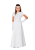 Sukienka komunijna- Julia biała lamówka