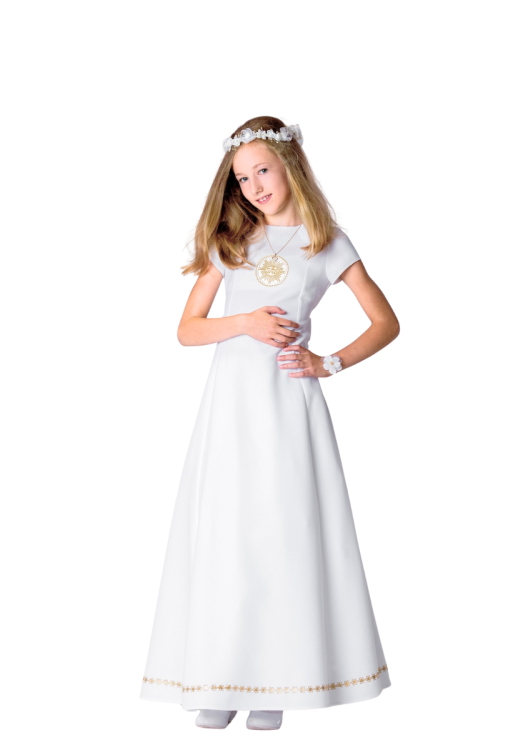 Sukienka komunijna - Julia złoty ażur