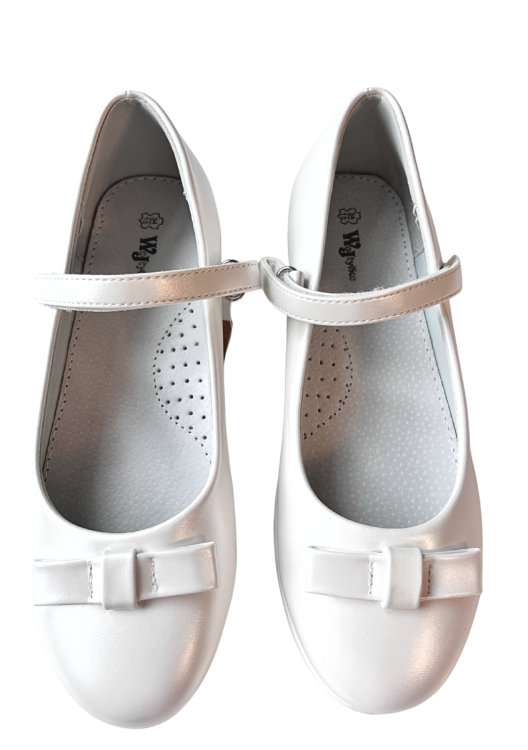 Buty kremowe komunijne baleriny