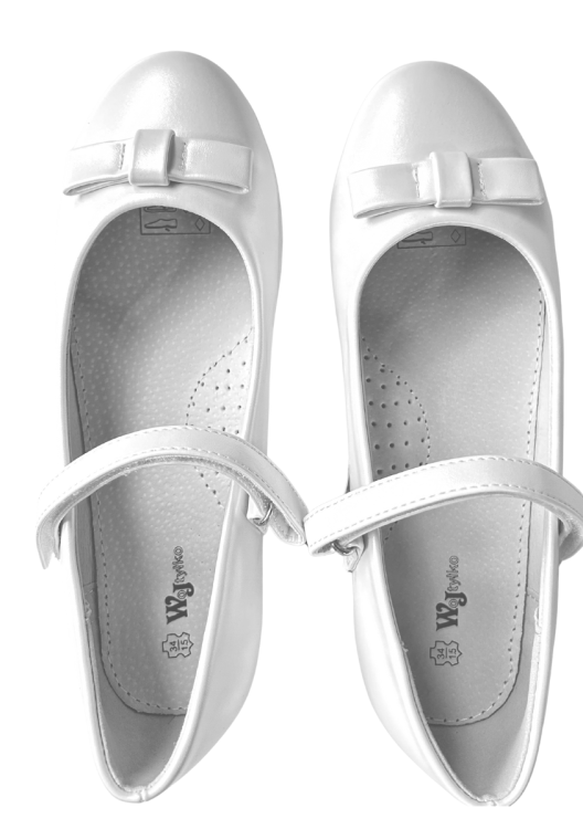Buty kremowe komunijne baleriny