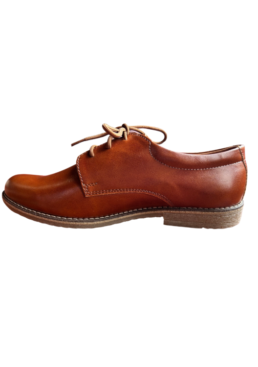 Buty komunijne brązowe skórzane