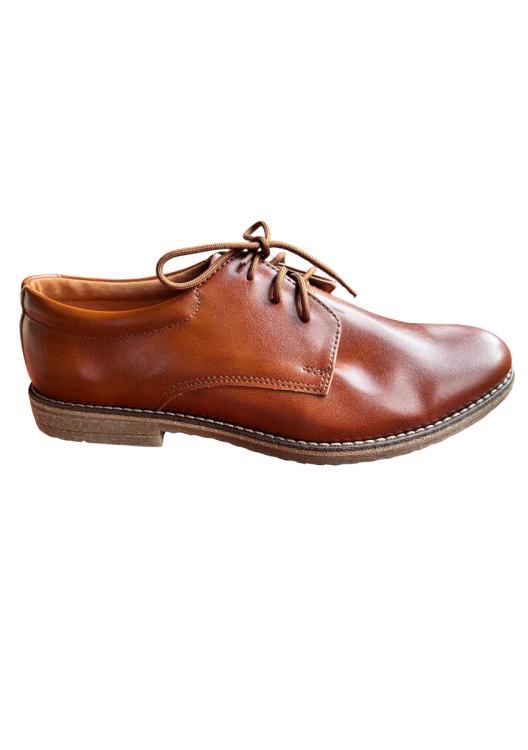 Buty komunijne brązowe skórzane