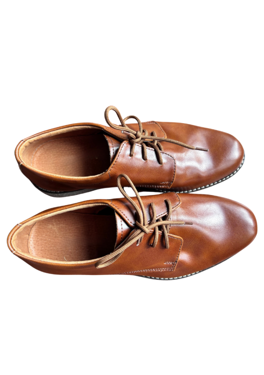 Buty komunijne brązowe skórzane