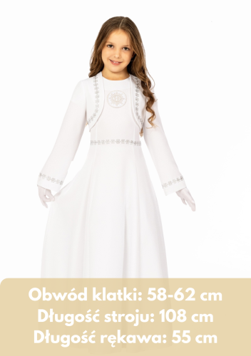 Sukienka komunijna Iga srebrne obszycie