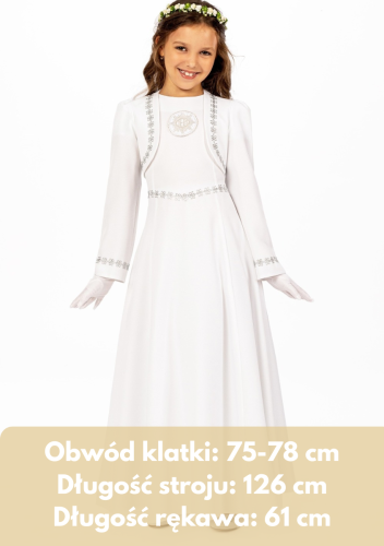 sukienka komunijna Pola srebrne obszycie