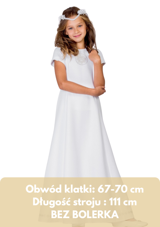 Sukienka komunijna srebrne obszycie