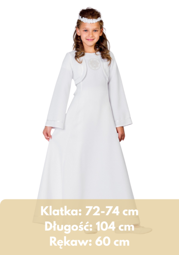 Sukienka komunijna  Julia białe obszycie