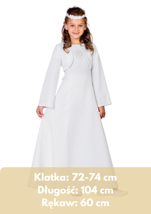 Sukienka komunijna  Julia białe obszycie