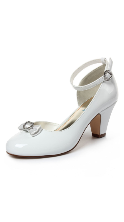 Buty dla dziewczynki białe komunijne