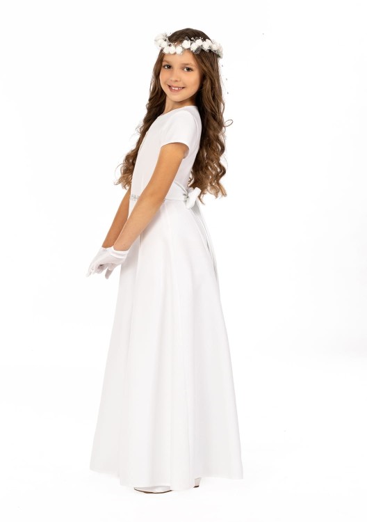 Sukienka komunijna- Iga srebrny ażur