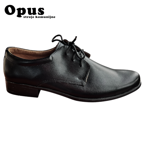 Buty komunijne czarne skórzane