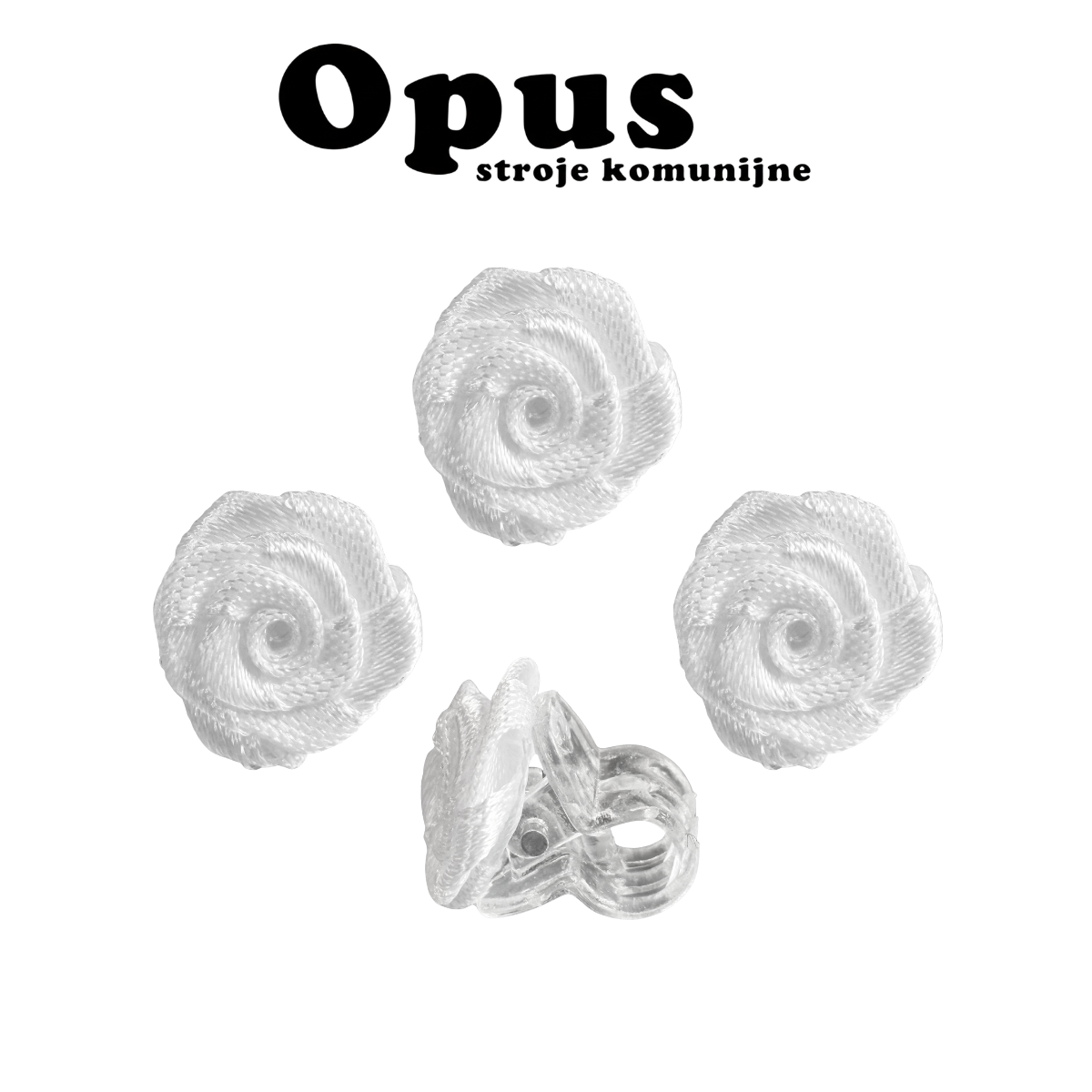 Spinka żabka z białą różyczką 1 szt